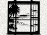 paradise window WALL ART HOME DECOR-0