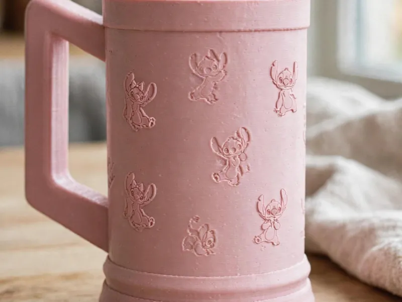 Personalisierbarer Stitch-Krug mit Engelsdesign