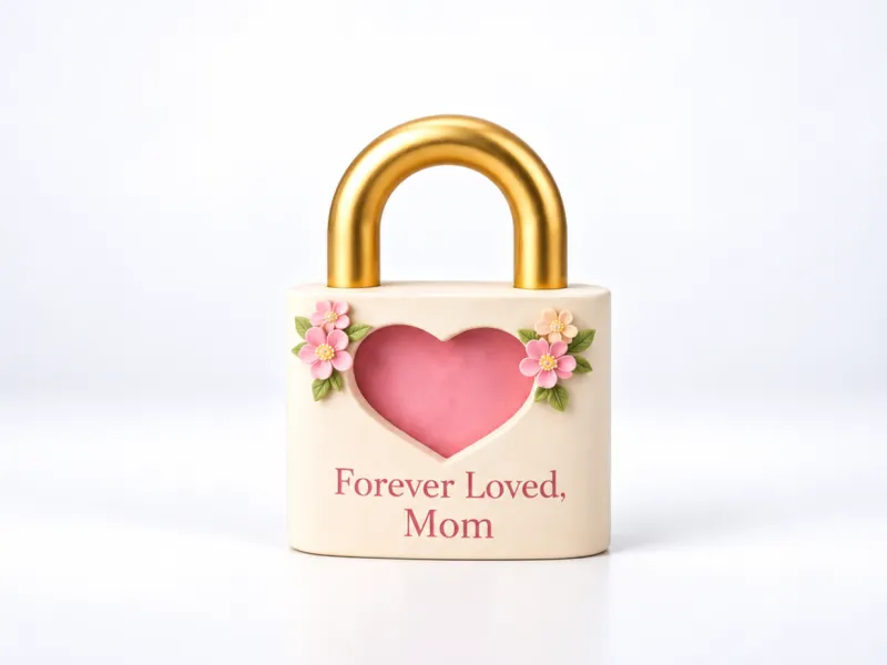 Mother’s Heart Lock STL | Forever Loved Mom 3D Model