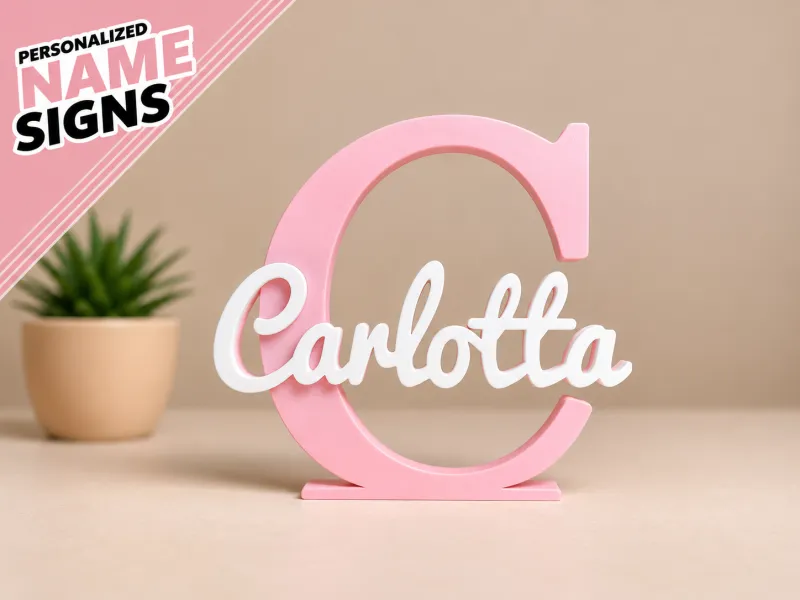 Placa de Nome 3D - Carlotta