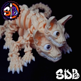 GATO ESFINGE ESQUELETO FLEXÍVEL STL - 3MF 7 VERSÕES