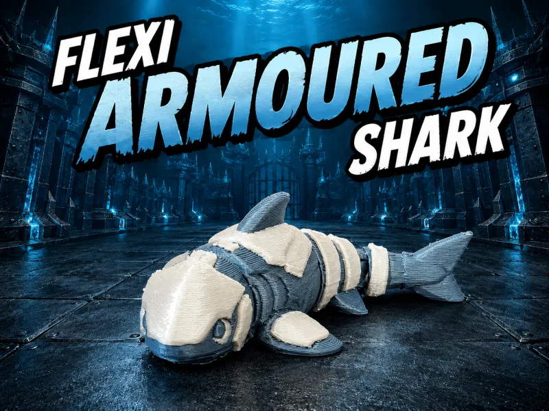 Flexi armoured Shark, cute articulated animal