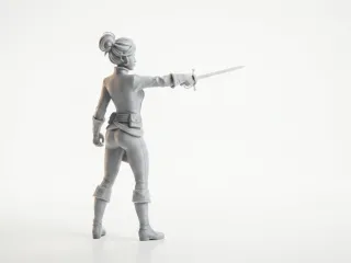 Fencing Lady Figurine Female Fighter 3D Printable