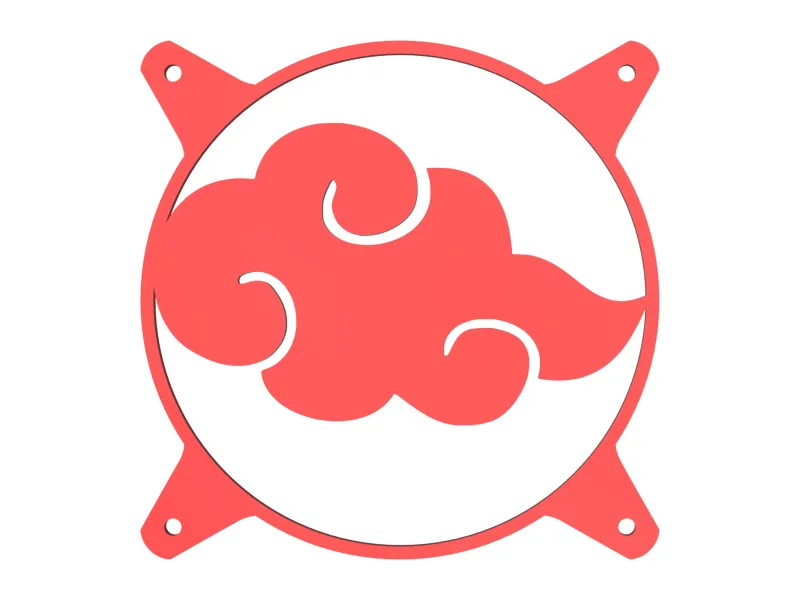 Naruto AKATSUKI - Custom 120mm Fan Grill Face Plate Cover