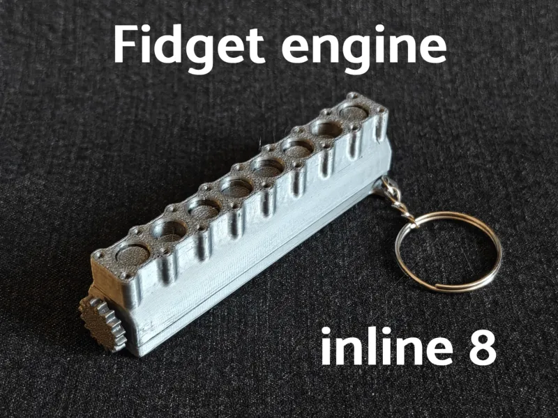 Fidget motor inline 8 sleutelhanger - geen steunmateriaal