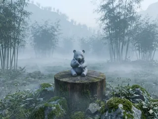 Happy Panda eating