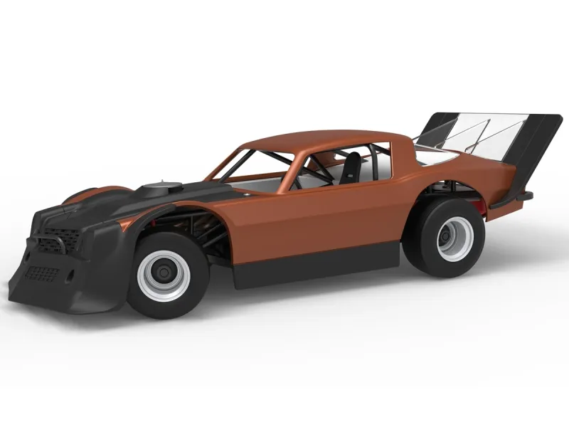 Vintage Dirt late model Race car V4 while turning Scale 1:25