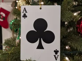 Clubs Playing Cards Christmas Tree Ornaments