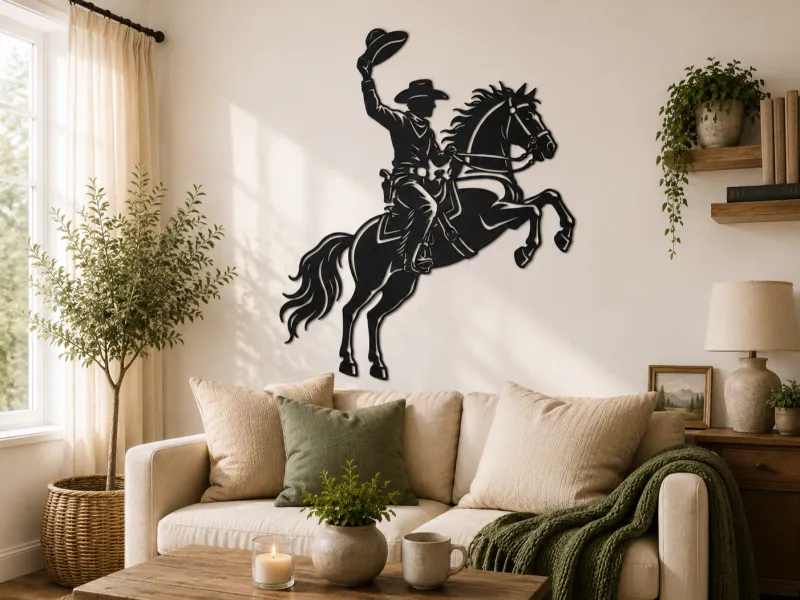 Cowboy Horse Rider 2D Wall Art