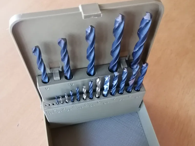 21-Bit Drill Bit Case (1–13mm) with Automatic lift