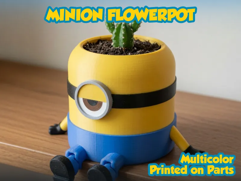 Minion planter, multicolored and in parts, flexi