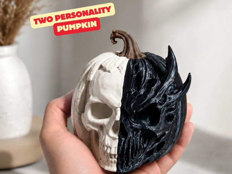 TWO PERSONALITY PUMPKIN 💀🎃