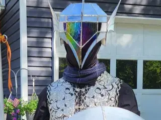Jacky wearing some of his armor. AI-generated Figurine.