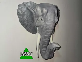 Elephant Head Wall Mount painted
