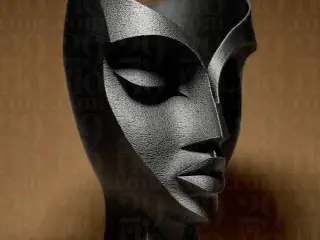 Abstract Woman Face Sculpture