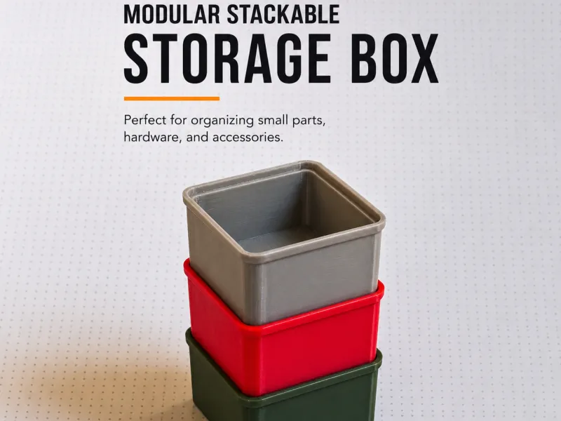 Caixa de Armazenamento Empilhável Modular e Recipiente Organizador
