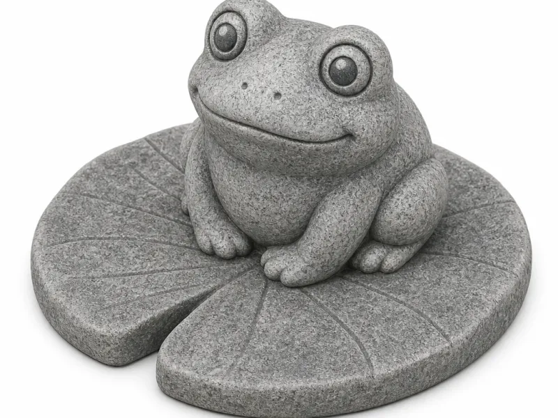 Adorable rana sobre nenúfar