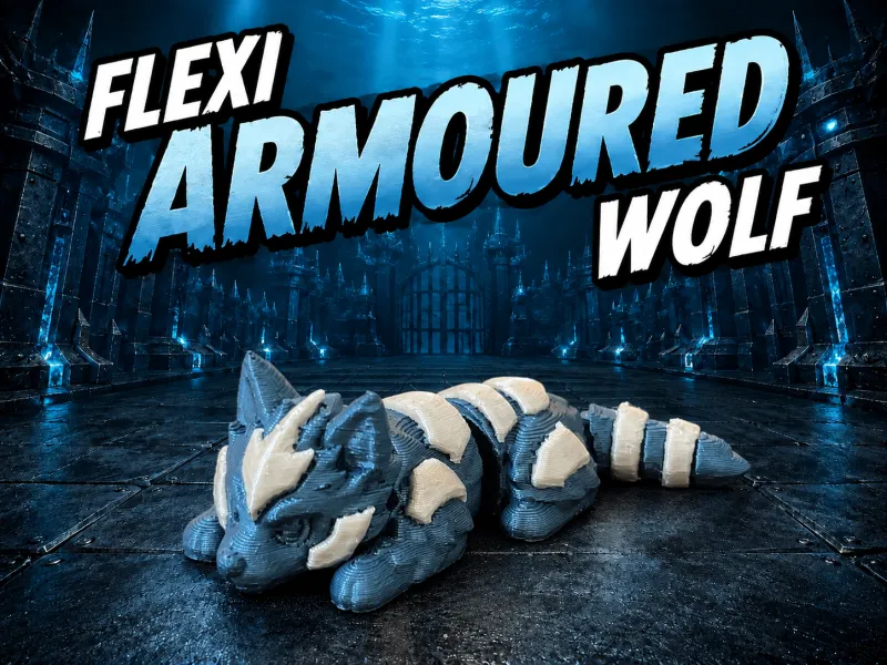 Flexi Armoured Wolf, cute Articulated animal