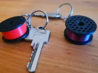 Filament spool keychain (with wall mount/holder)