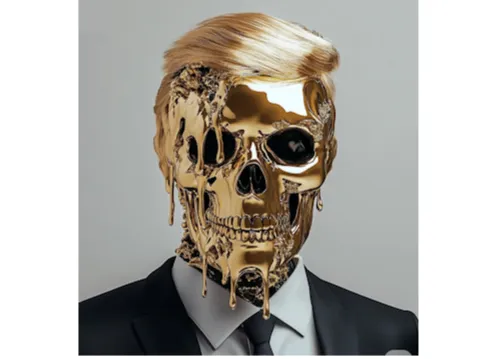 Gilded Skull Büste