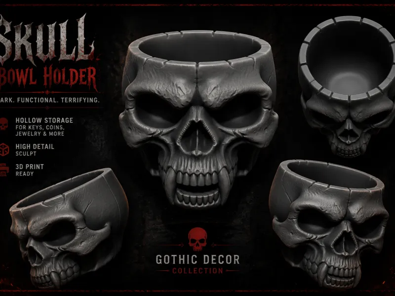 Demonic Skull Bowl – Gothic Horror Organizer & Storage Conta