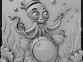 octopus playing drums