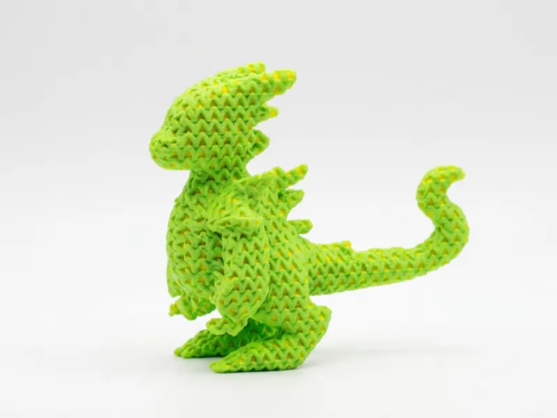 Chibi Alien Dragon Multicolor Knitted Puppet