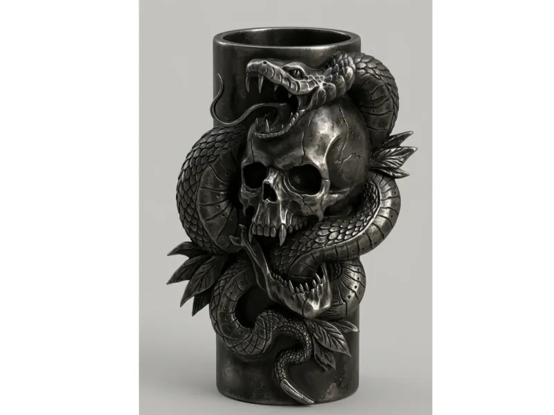 Case for lighter BIC J6 skull and snake