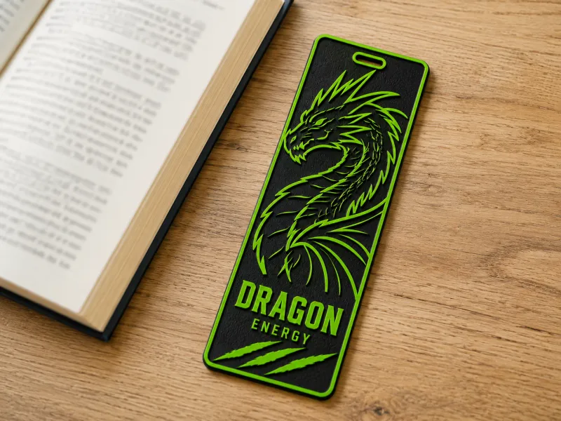 🐉 Drachen-Energie-Lesezeichen | Mehrfarbiges Relief