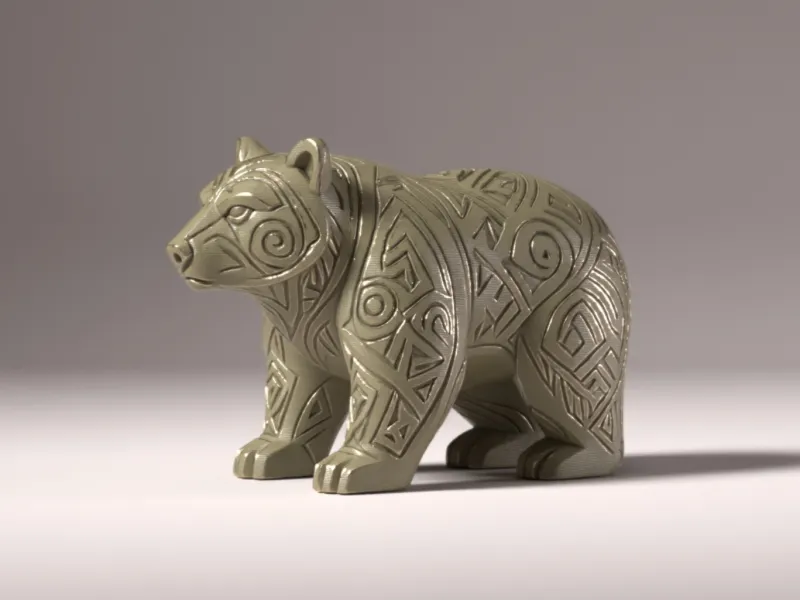 Estatueta de urso tribal - decoração para casa
