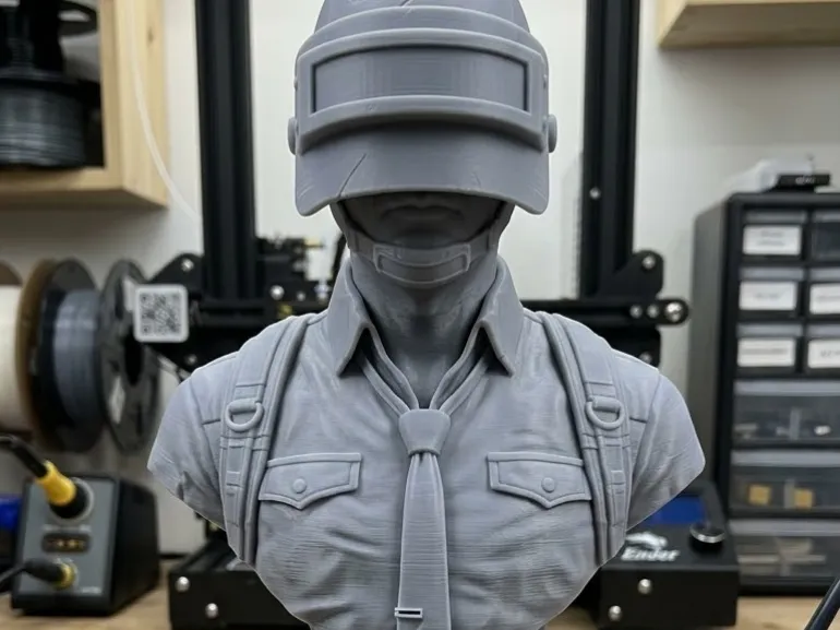 تمثال نصفي لجندي PUBG، نحت ساحة المعركة، نموذج طباعة ثلاثية الأبعاد بصيغة STL