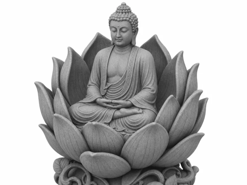 Buddha in lotus flower