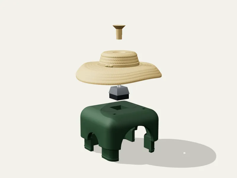 Moki Clicker hat + head top modification