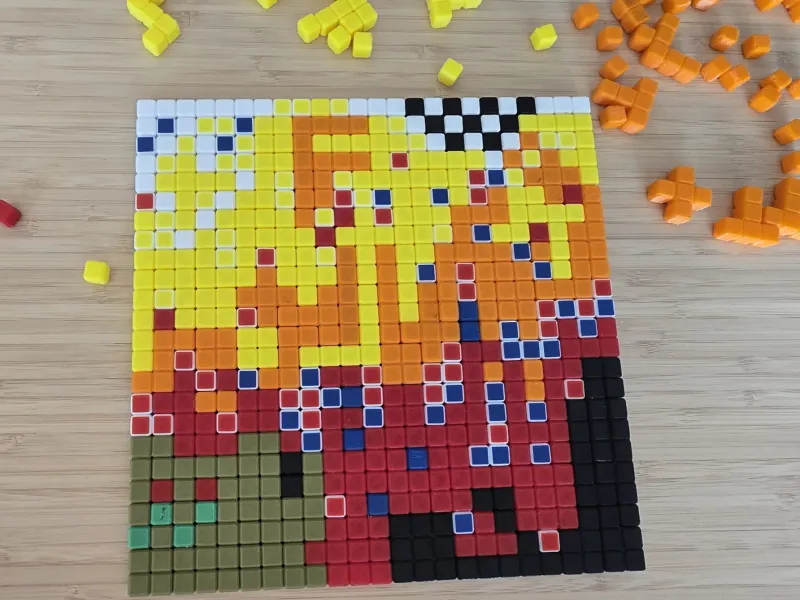 Pixel mit Tetris Teilen