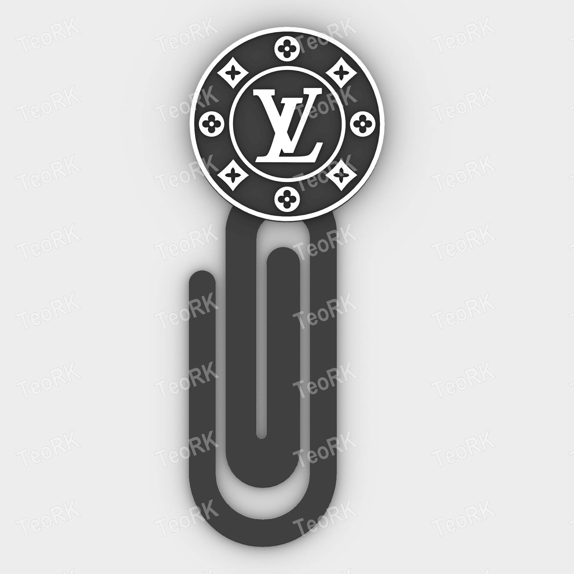 Paperclip LOUIS VUITTON LO- bookmark - 3MF pre-painted , STL