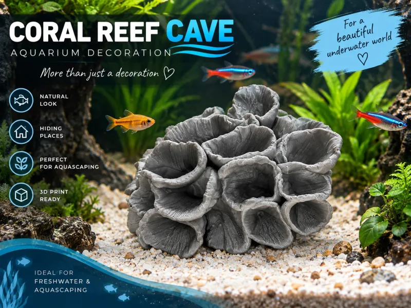 Organic Coral Reef Cave – Aquarium Decoration