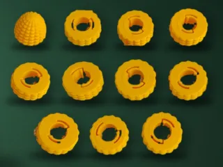 Fidget Corn – Stress-Relief Corn Cob with 10 Spinning Rings
