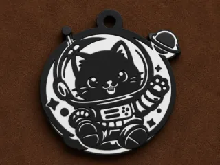 Space Cat Keychain