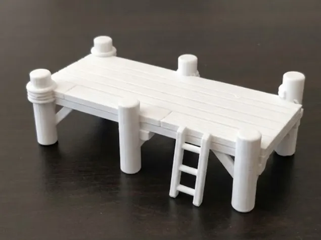 Wooden Pier with Ladder