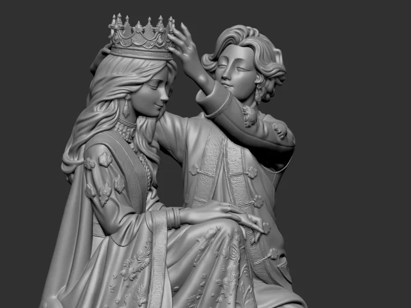Queen and Boy romantic 3D print model