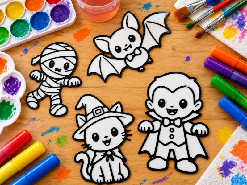 Halloween Coloring Figures for Kids