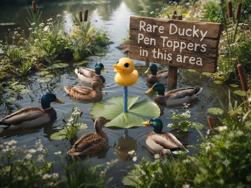 DUCKY Pen Topper for your BIC Crystal or BIC Round STIC Pens