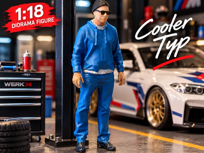 1:18 Diorama Mann / Cooler Typ
