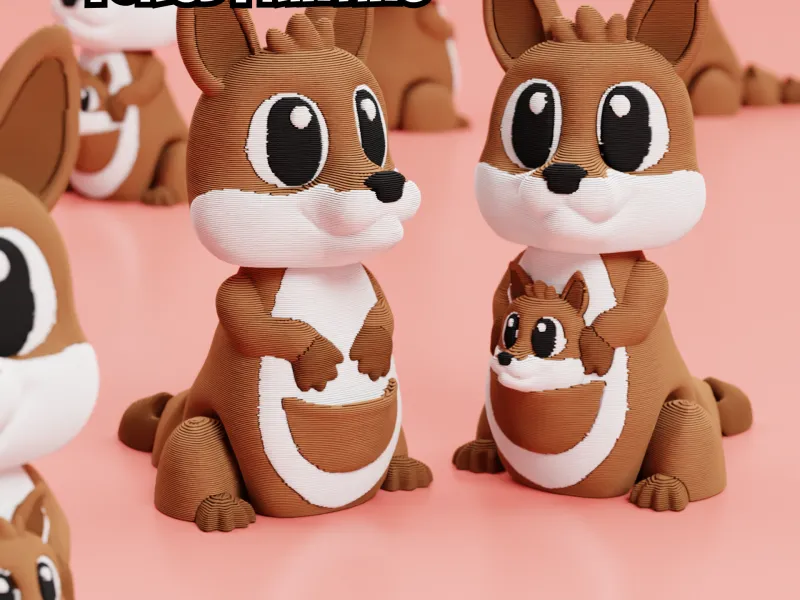 Articulated Kangaroo 3D Print File: Flexi Fidget Toy Print