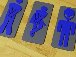 Signs on the toilet door