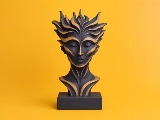 Mystic Forest Spirit Bust – 3D Printable Fantasy Sculpture