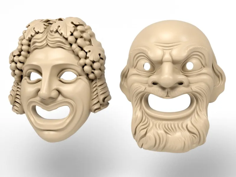Roman theater wall masks