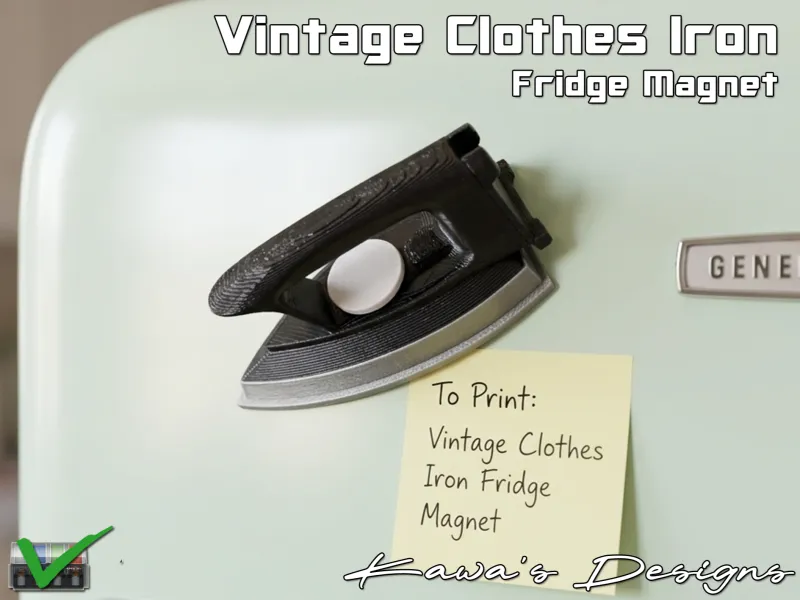 Vintage Clothes Iron Fridge Magnet