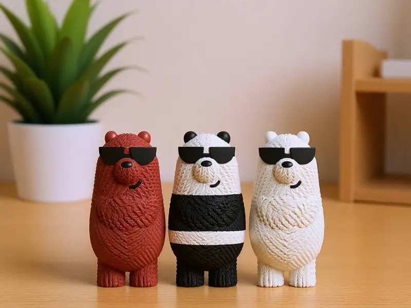 We Bear Bears - Panda, Ice Bear, Grizzy - knitted - Crochet