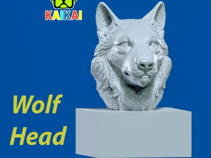 Gray wolf bust - Woft head model - 3D print